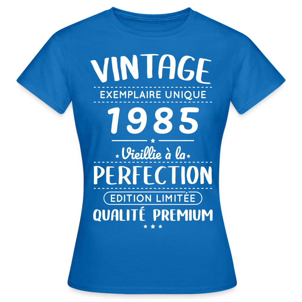 T-shirt Femme - Anniversaire 40 Ans - Vintage 1985 - bleu royal