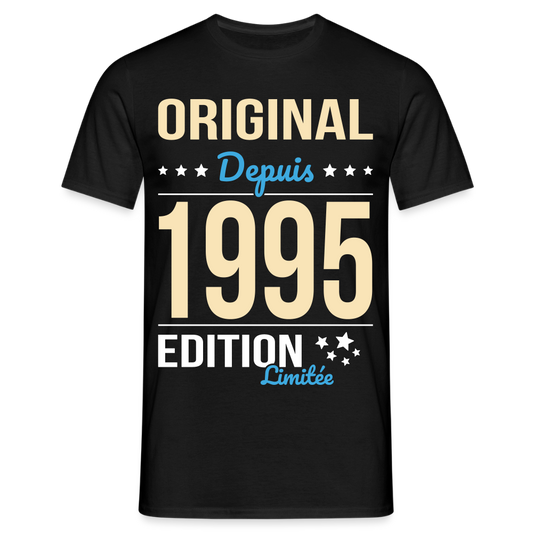 T-shirt Homme - Anniversaire 30 Ans - Original depuis 1995 - noir