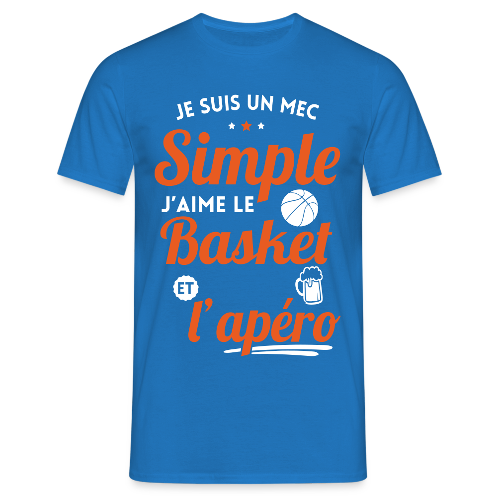 T-shirt Homme - J'aime le basket et l'apéro - bleu royal