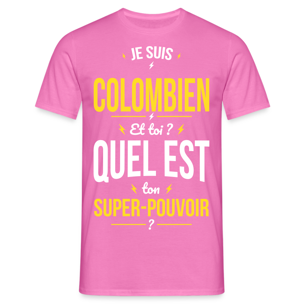 T-shirt Homme - Je suis Colombien - Super-pouvoir - rose