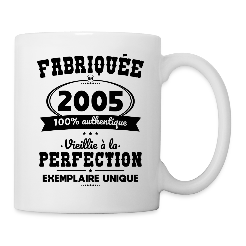 Mug blanc - Anniversaire 20 Ans - Fabriquée en 2005 - blanc