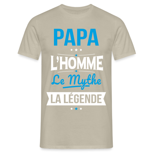 T-shirt Homme - Papa L'Homme le Mythe la Légende - beige sable