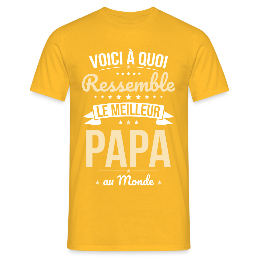 T-shirt Homme - Voici à quoi ressemble le meilleur Papa au Monde - jaune