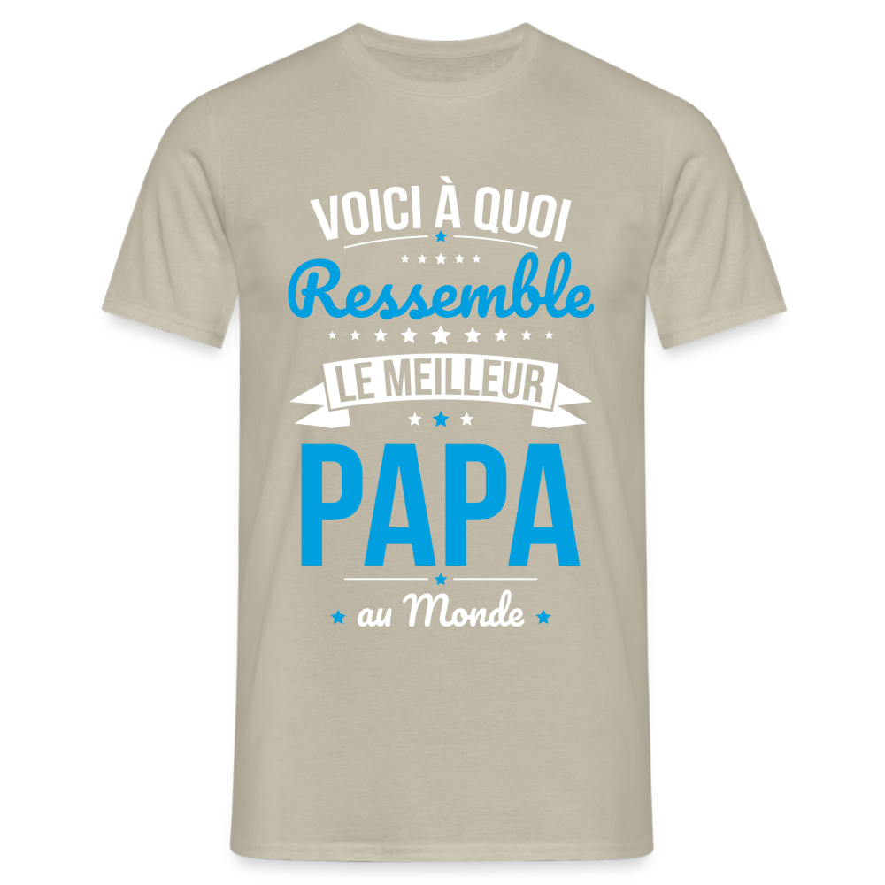 T-shirt Homme - Voici à quoi ressemble le meilleur Papa au Monde - beige sable