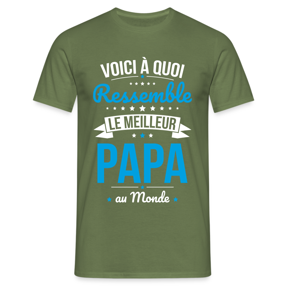 T-shirt Homme - Voici à quoi ressemble le meilleur Papa au Monde - vert militaire