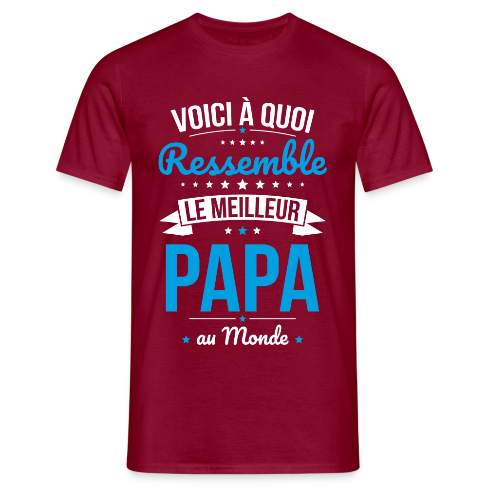 T-shirt Homme - Voici à quoi ressemble le meilleur Papa au Monde - rouge brique