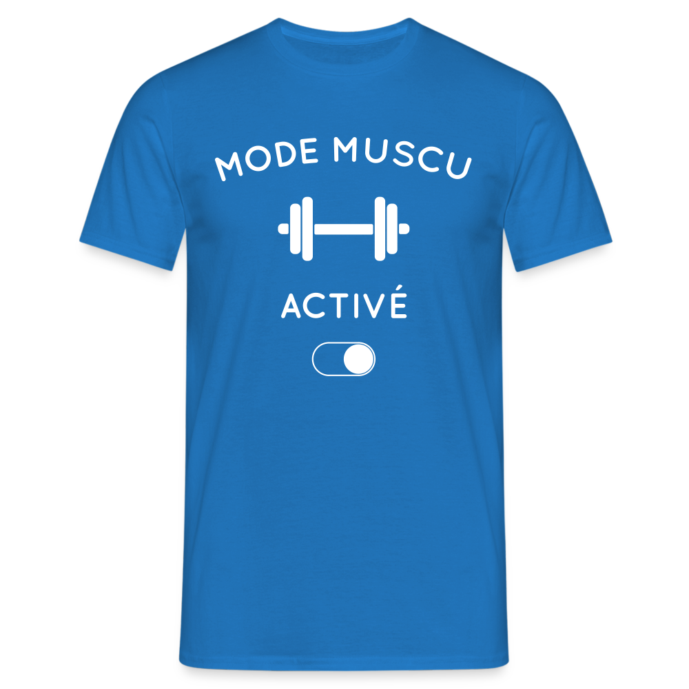 T-shirt Homme - Mode muscu activé - bleu royal