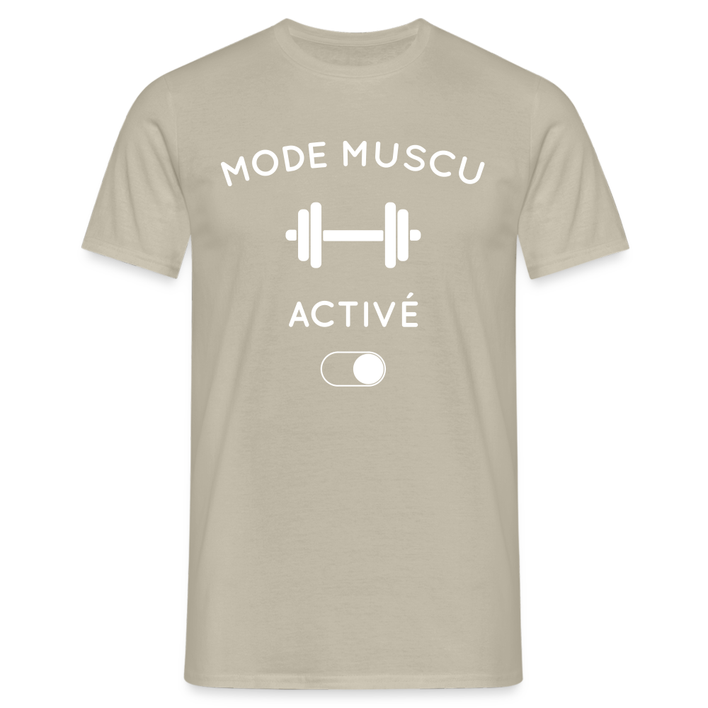 T-shirt Homme - Mode muscu activé - beige sable