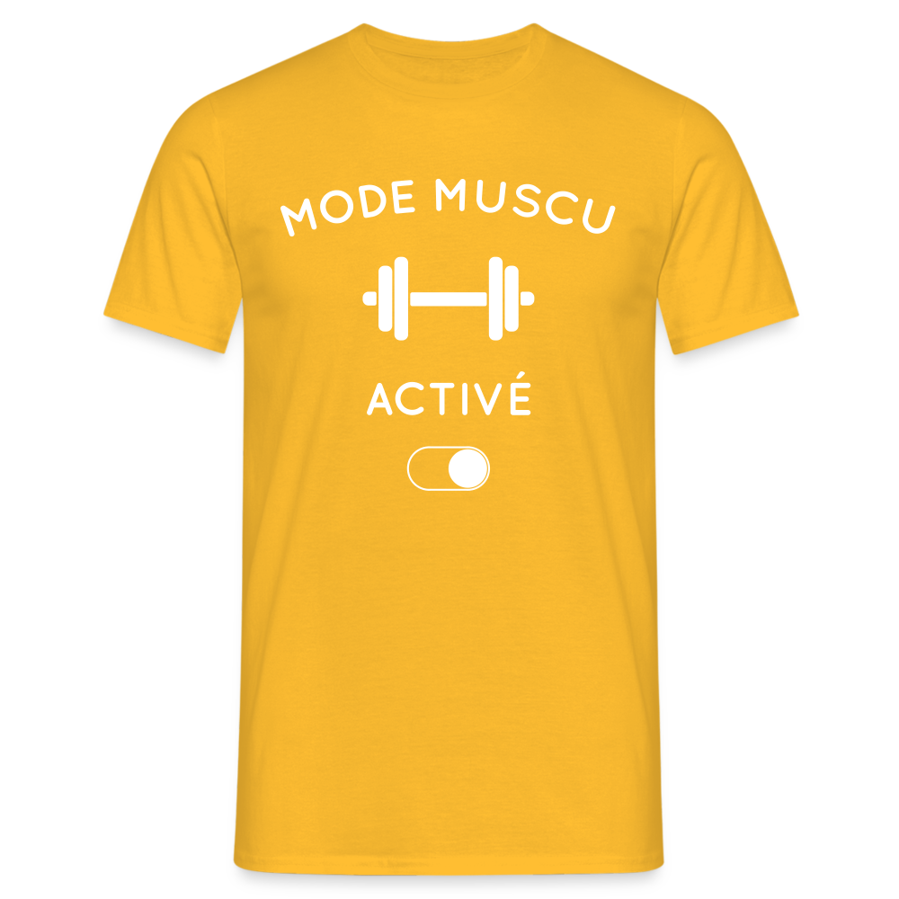 T-shirt Homme - Mode muscu activé - jaune