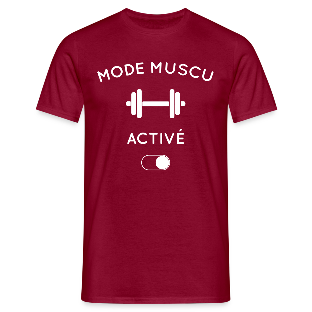 T-shirt Homme - Mode muscu activé - rouge brique