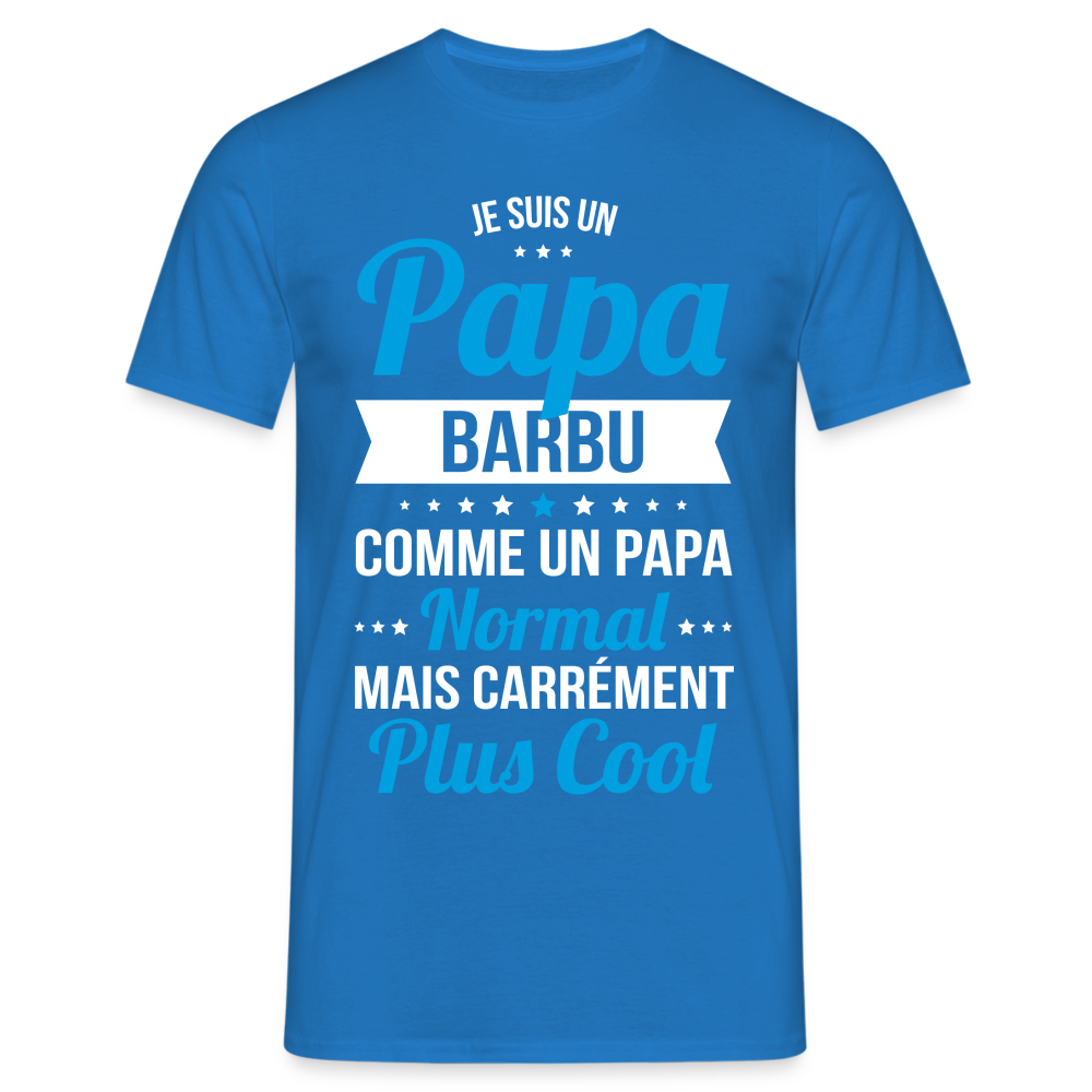 T-shirt Homme - Papa barbu plus cool - bleu royal