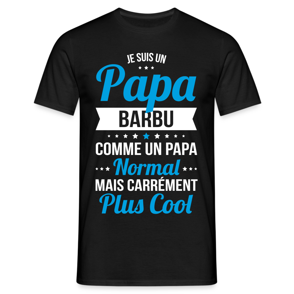 T-shirt Homme - Papa barbu plus cool - noir