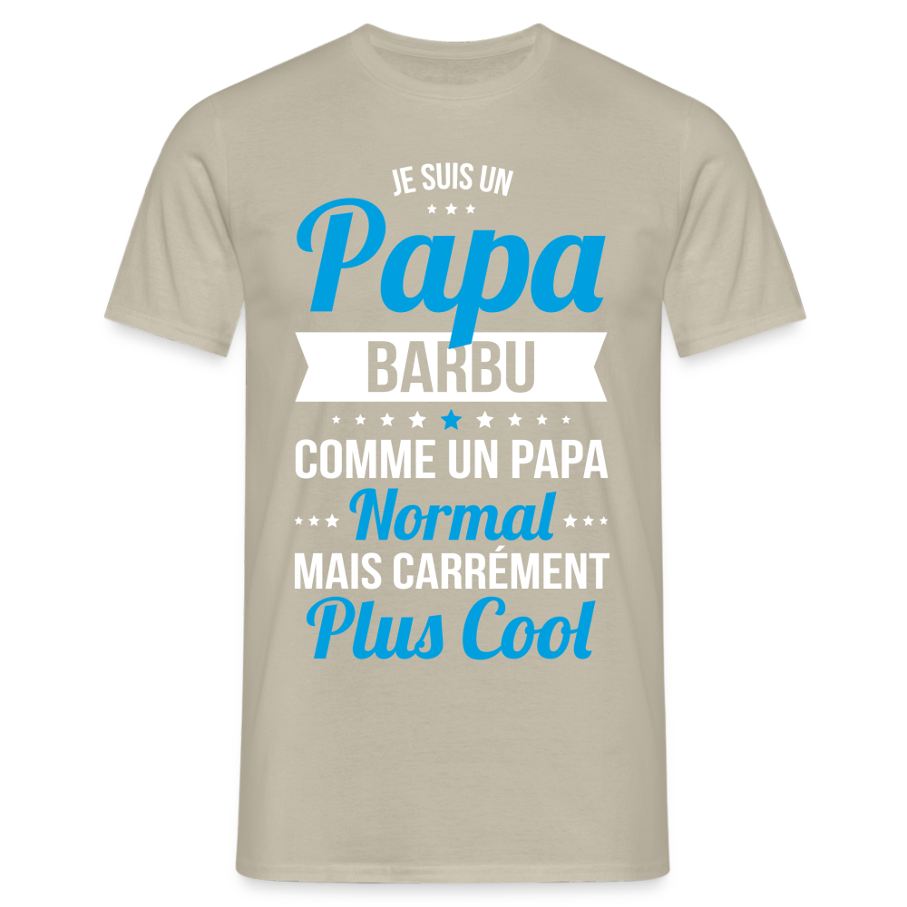 T-shirt Homme - Papa barbu plus cool - beige sable