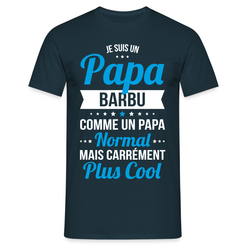 T-shirt Homme - Papa barbu plus cool - marine