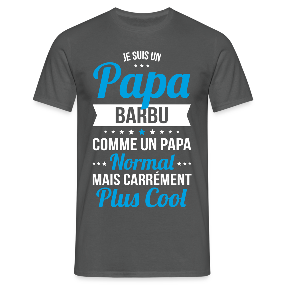 T-shirt Homme - Papa barbu plus cool - charbon