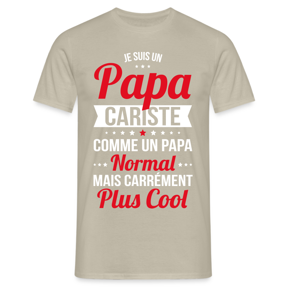 T-shirt Homme - Papa cariste plus cool - beige sable