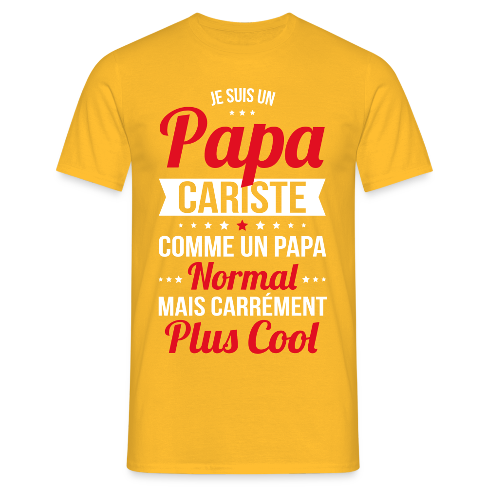 T-shirt Homme - Papa cariste plus cool - jaune