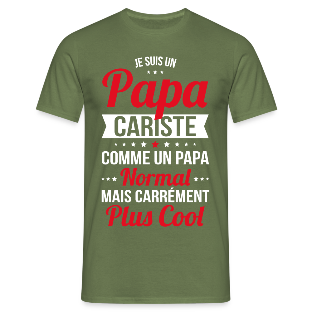 T-shirt Homme - Papa cariste plus cool - vert militaire