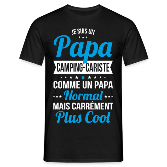 T-shirt Homme - Papa camping-cariste plus cool - noir