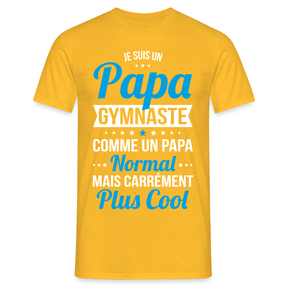 T-shirt Homme - Papa gymnaste plus cool - jaune