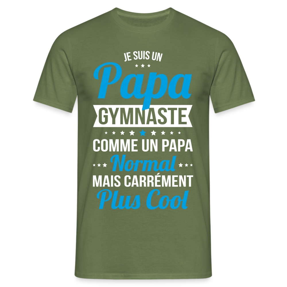 T-shirt Homme - Papa gymnaste plus cool - vert militaire