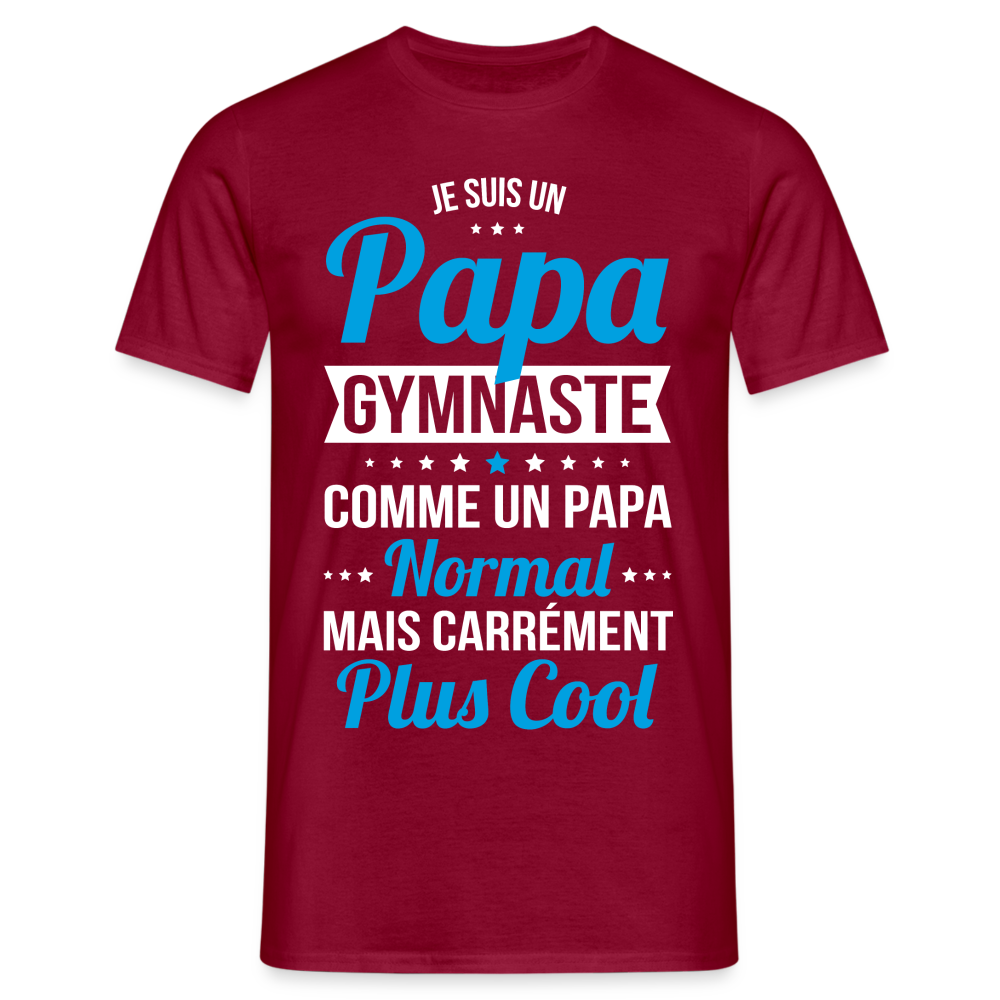 T-shirt Homme - Papa gymnaste plus cool - rouge brique