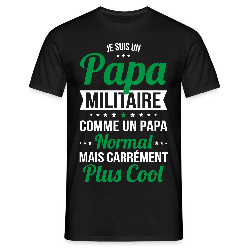 T-shirt Homme - Papa militaire plus cool - noir