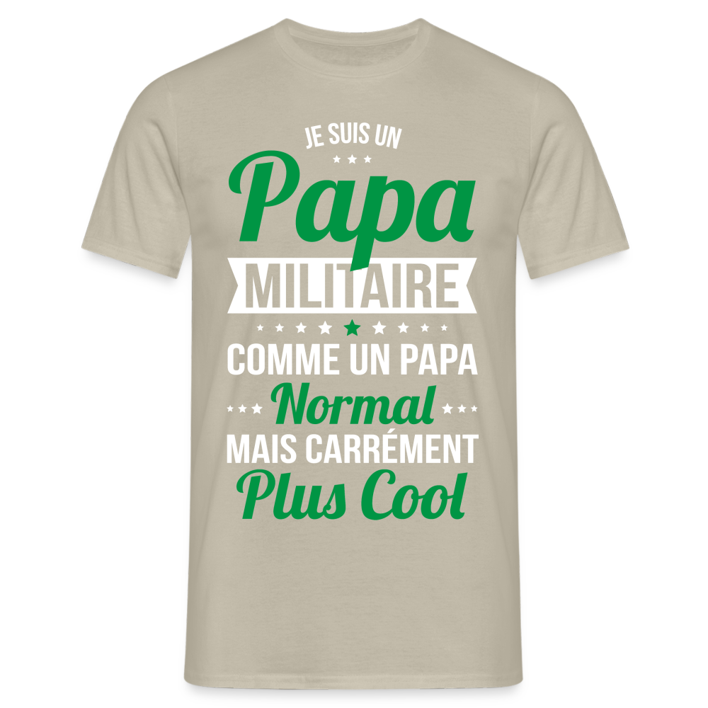 T-shirt Homme - Papa militaire plus cool - beige sable