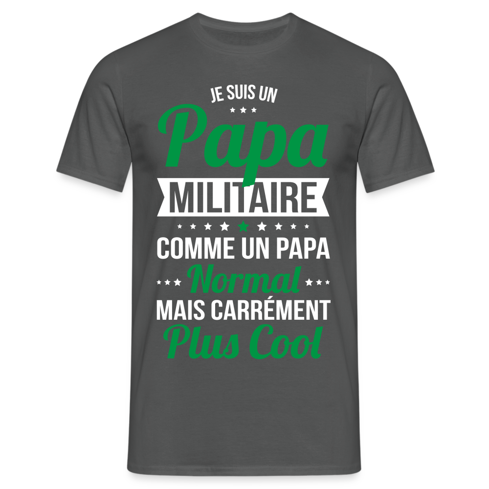 T-shirt Homme - Papa militaire plus cool - charbon