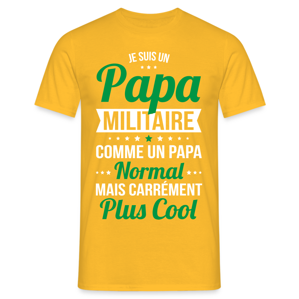 T-shirt Homme - Papa militaire plus cool - jaune