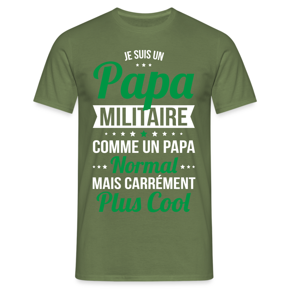 T-shirt Homme - Papa militaire plus cool - vert militaire