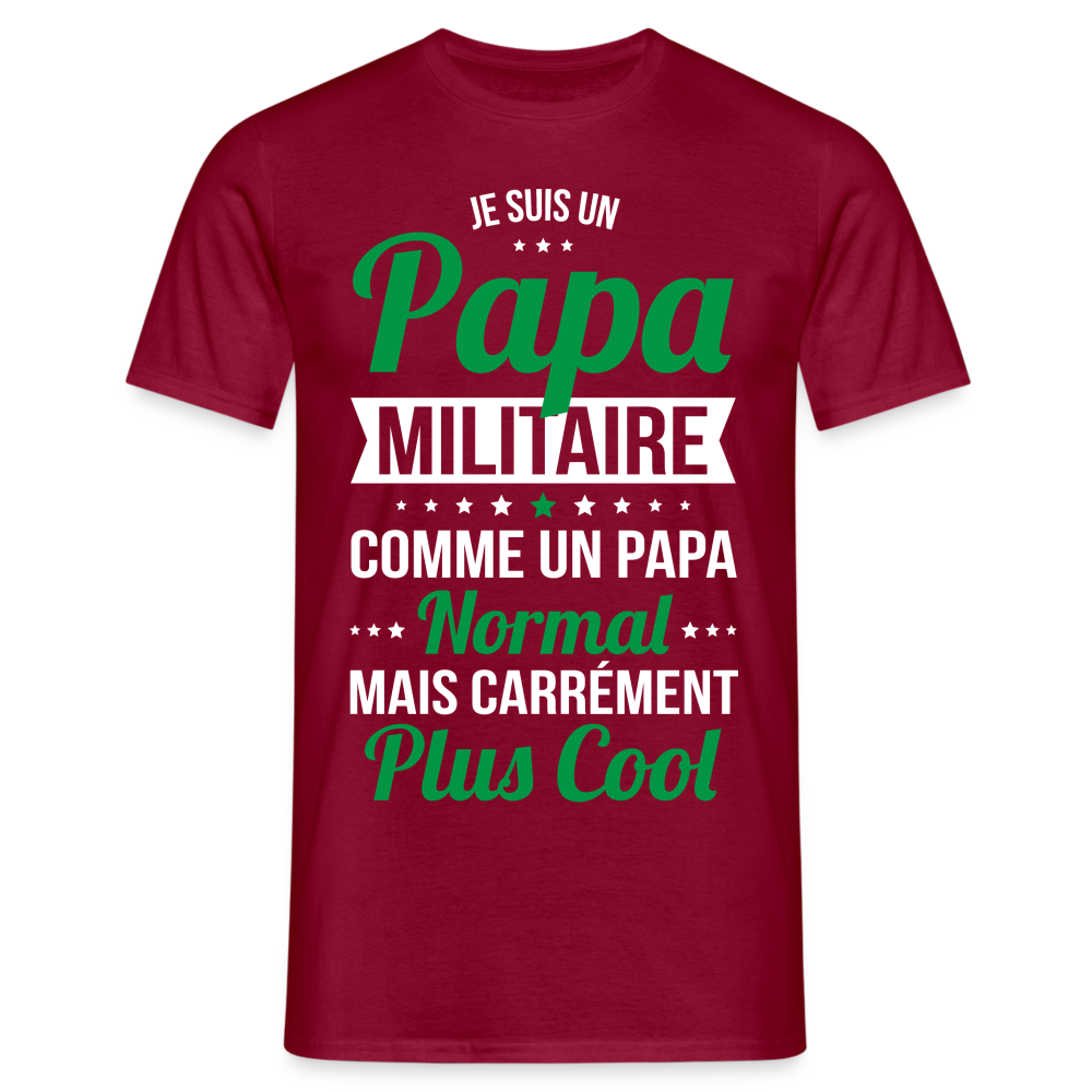 T-shirt Homme - Papa militaire plus cool - rouge brique