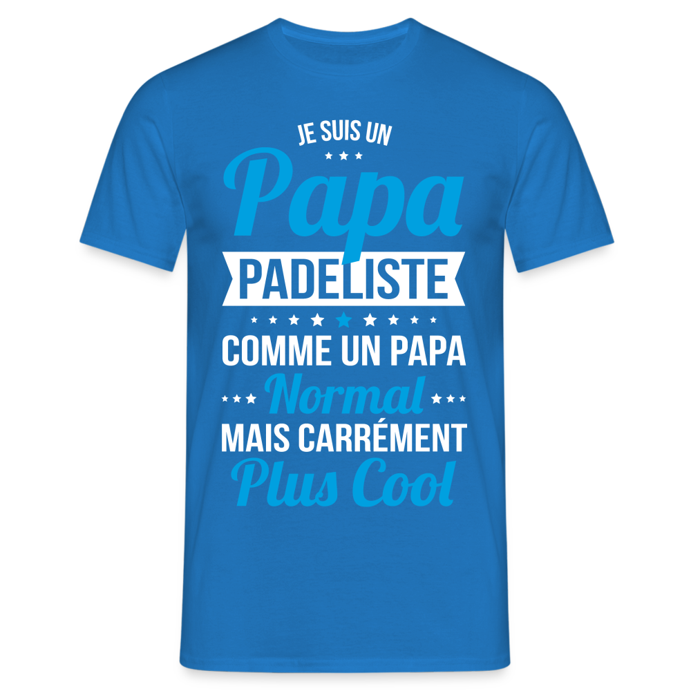 T-shirt Homme - Papa padeliste plus cool - bleu royal