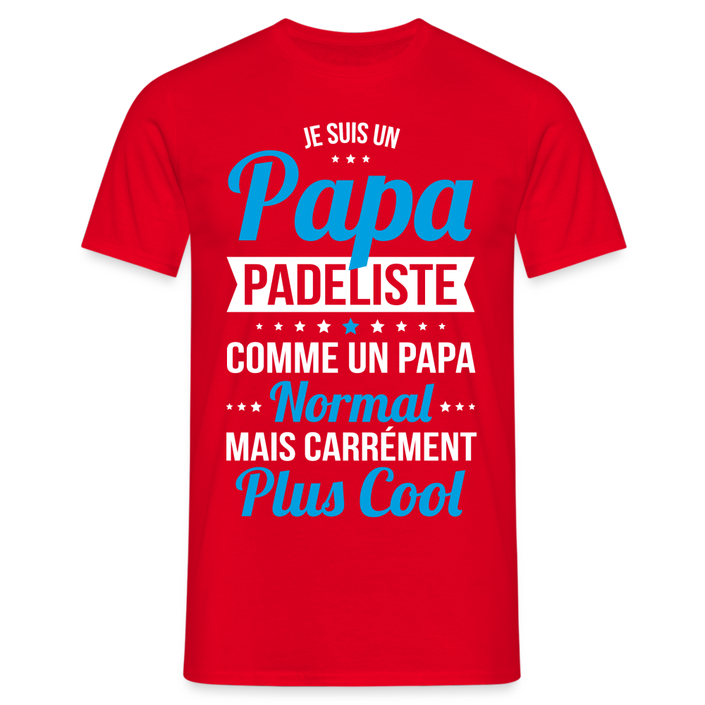 T-shirt Homme - Papa padeliste plus cool - rouge