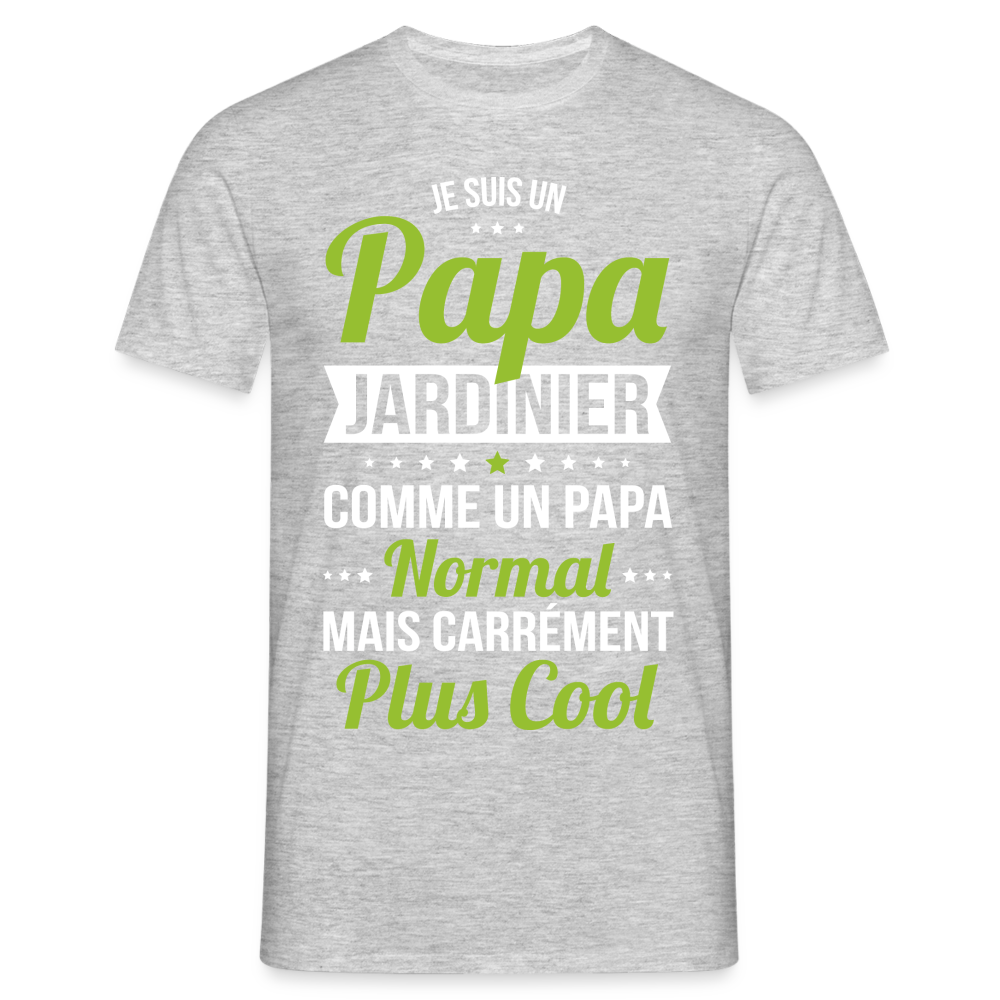 T-shirt Homme - Papa jardinier plus cool - gris chiné