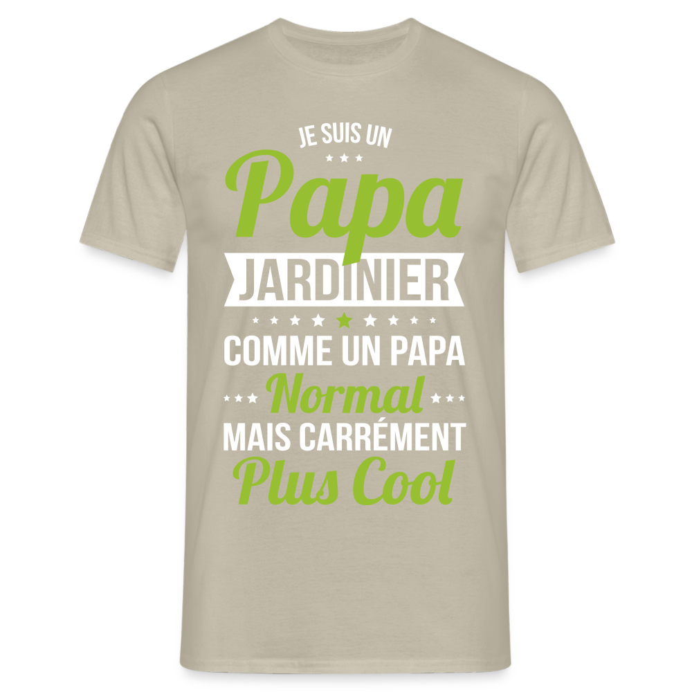 T-shirt Homme - Papa jardinier plus cool - beige sable