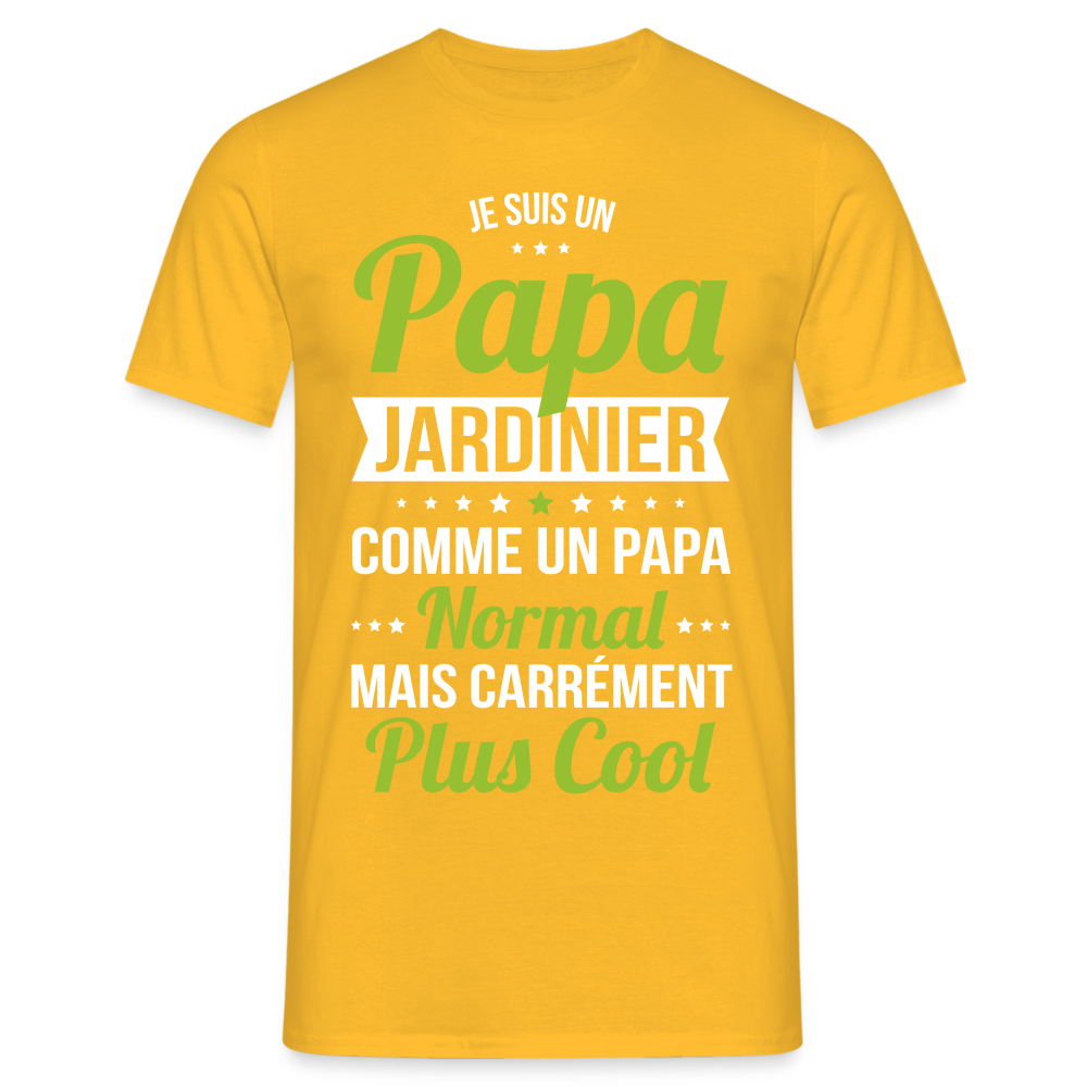 T-shirt Homme - Papa jardinier plus cool - jaune