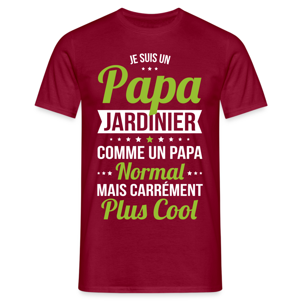 T-shirt Homme - Papa jardinier plus cool - rouge brique