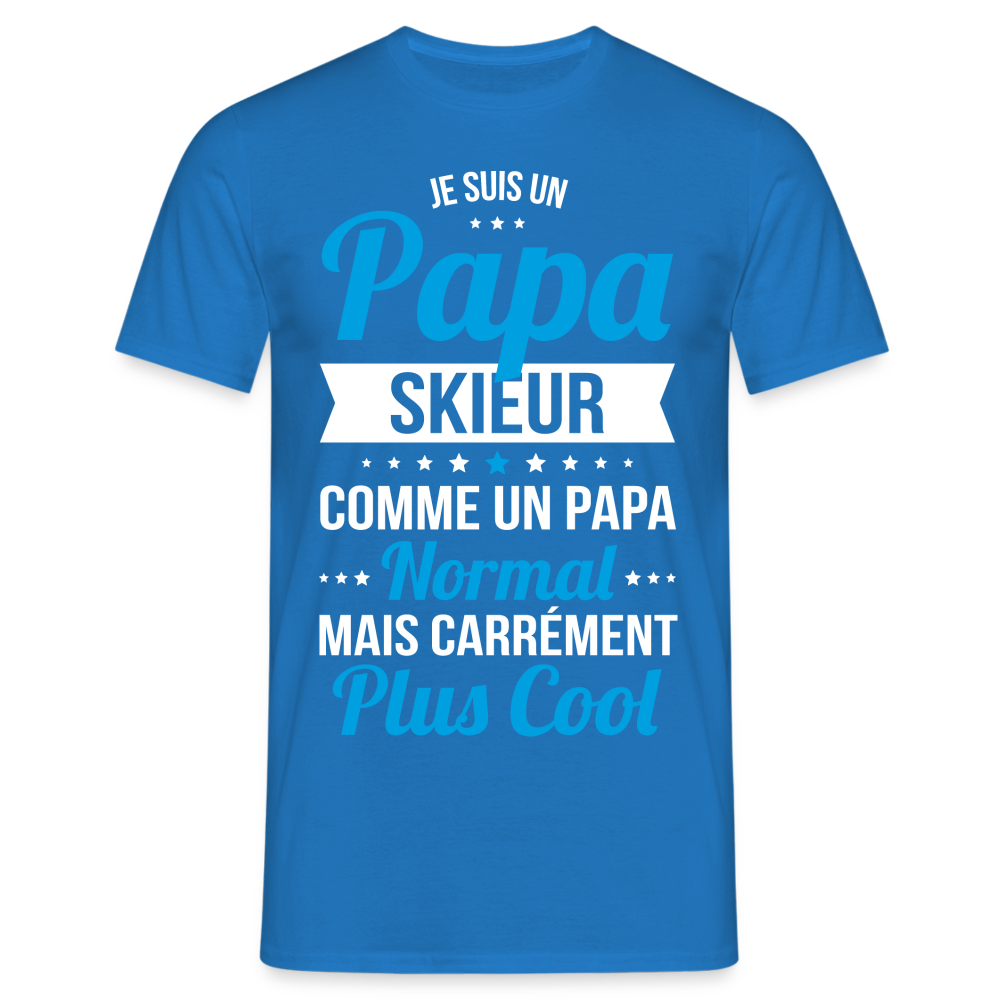 T-shirt Homme - Papa skieur plus cool - bleu royal