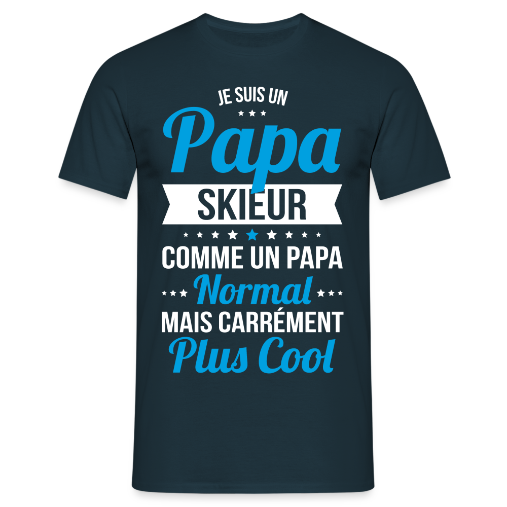 T-shirt Homme - Papa skieur plus cool - marine