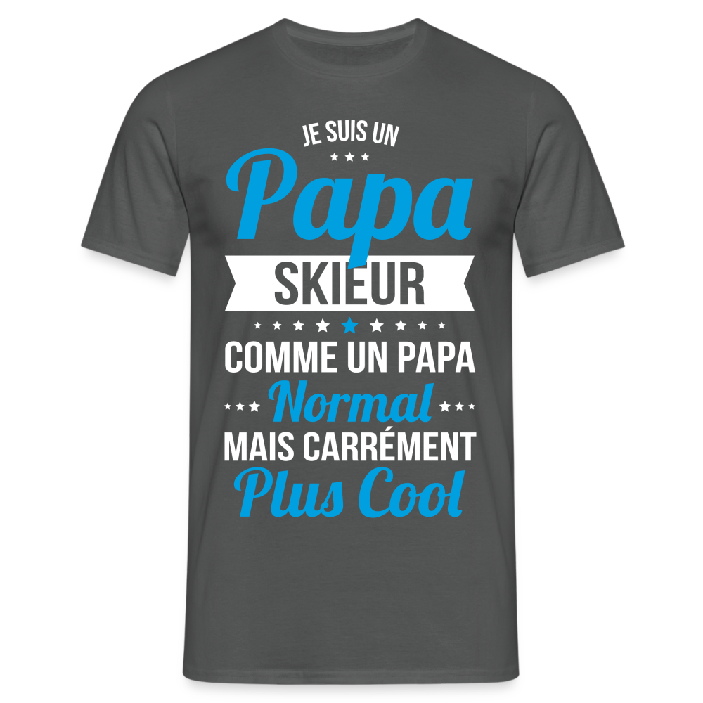 T-shirt Homme - Papa skieur plus cool - charbon