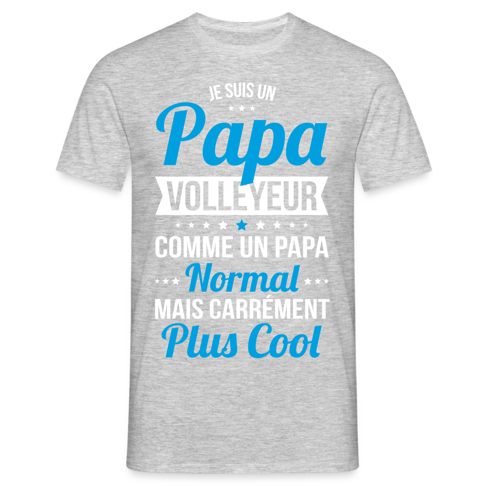 T-shirt Homme - Papa volleyeur plus cool - gris chiné