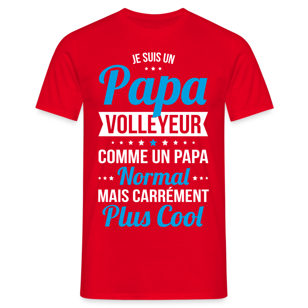 T-shirt Homme - Papa volleyeur plus cool - rouge