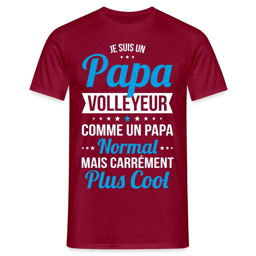 T-shirt Homme - Papa volleyeur plus cool - rouge brique