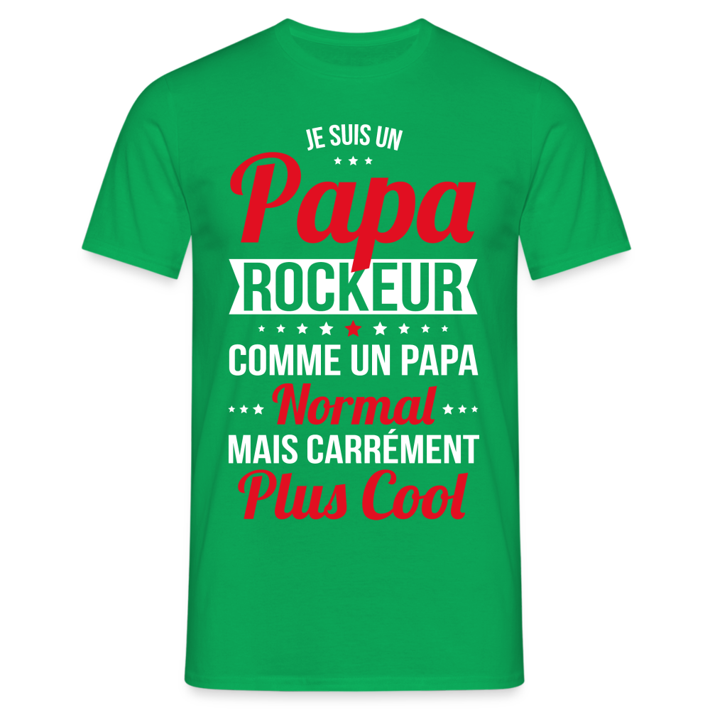 T-shirt Homme - Papa rockeur plus cool - vert