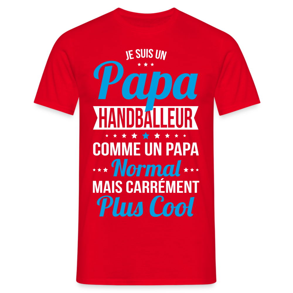 T-shirt Homme - Papa handballeur plus cool - rouge