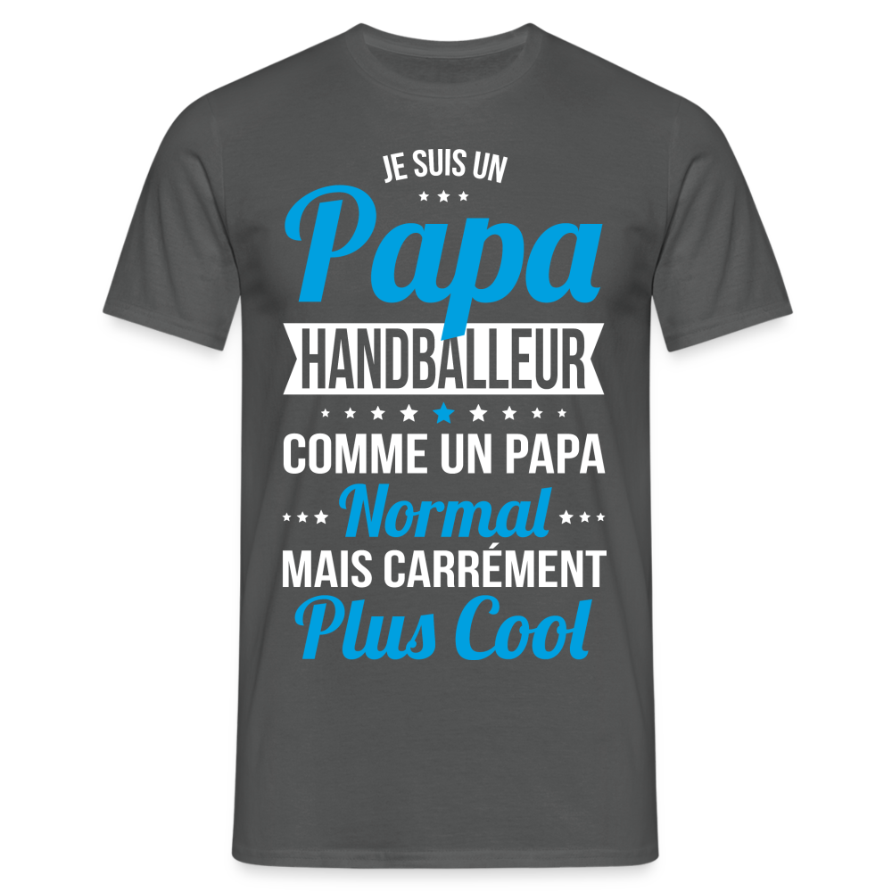 T-shirt Homme - Papa handballeur plus cool - charbon