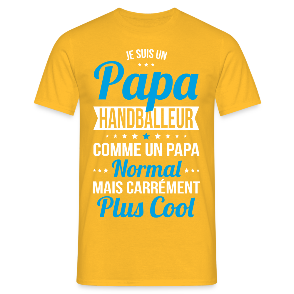 T-shirt Homme - Papa handballeur plus cool - jaune