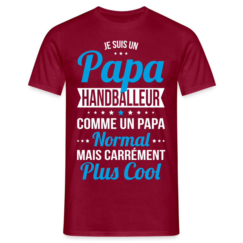 T-shirt Homme - Papa handballeur plus cool - rouge brique