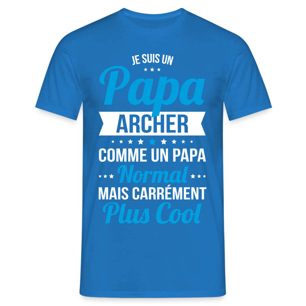 T-shirt Homme - Papa archer plus cool - bleu royal